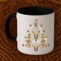 Barn Owl Bird Christmas Tree Gift Funny Christmas Barn Owl Gift Coffee Mug thumb 2