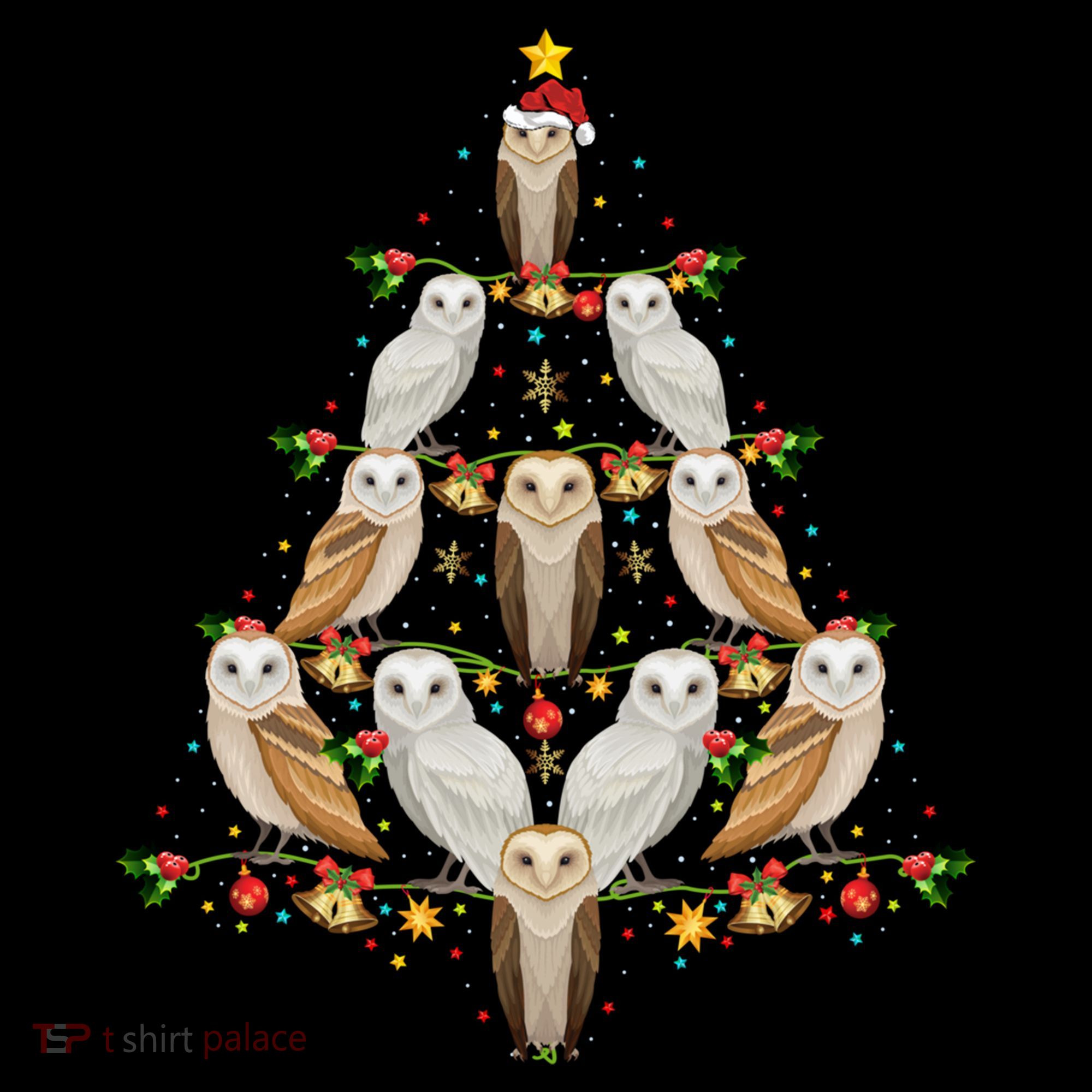 Barn Owl Bird Christmas Tree Gift Funny Christmas Barn Owl Gift Coffee Mug