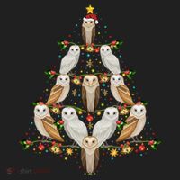Barn Owl Bird Christmas Tree Gift Funny Christmas Barn Owl Gift Beanie thumb 2