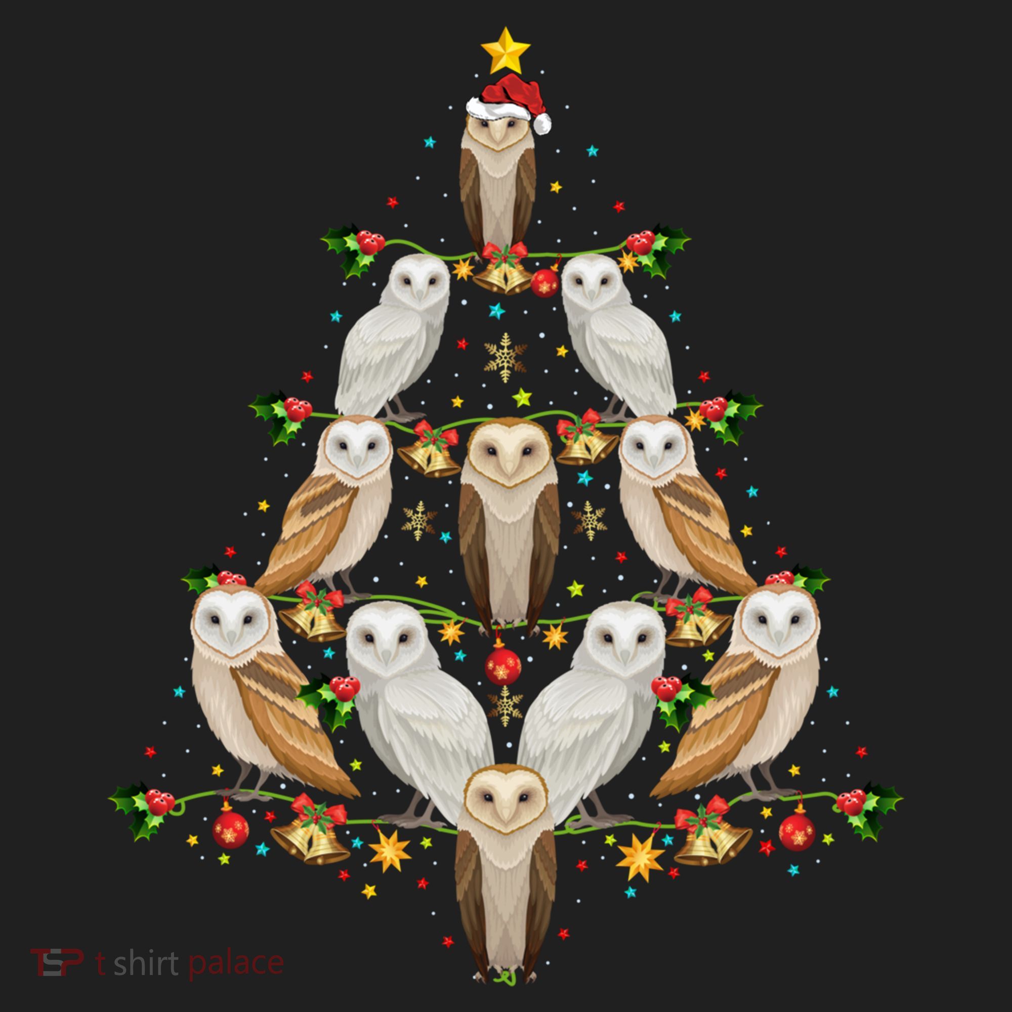 Barn Owl Bird Christmas Tree Gift Funny Christmas Barn Owl Gift Beanie