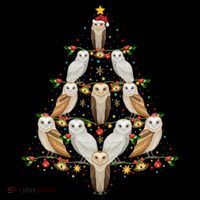 Barn Owl Bird Christmas Tree Gift Funny Christmas Barn Owl Gift Women's Hoodie thumb 2