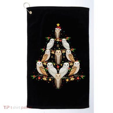 Barn Owl Bird Christmas Tree Gift Funny Christmas Barn Owl Gift Golf Towel
