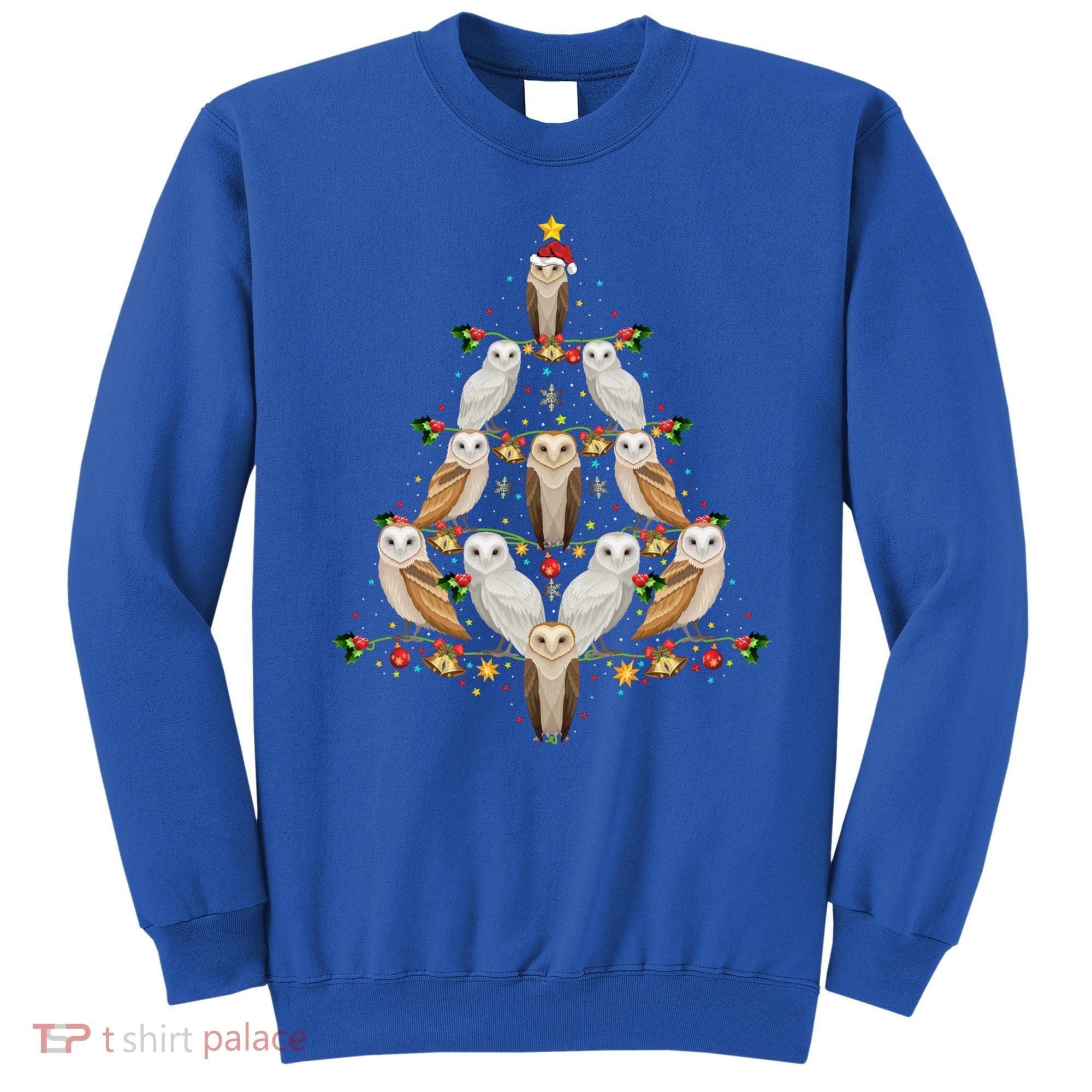 Barn Owl Bird Christmas Tree Gift Funny Christmas Barn Owl Gift Sweatshirt