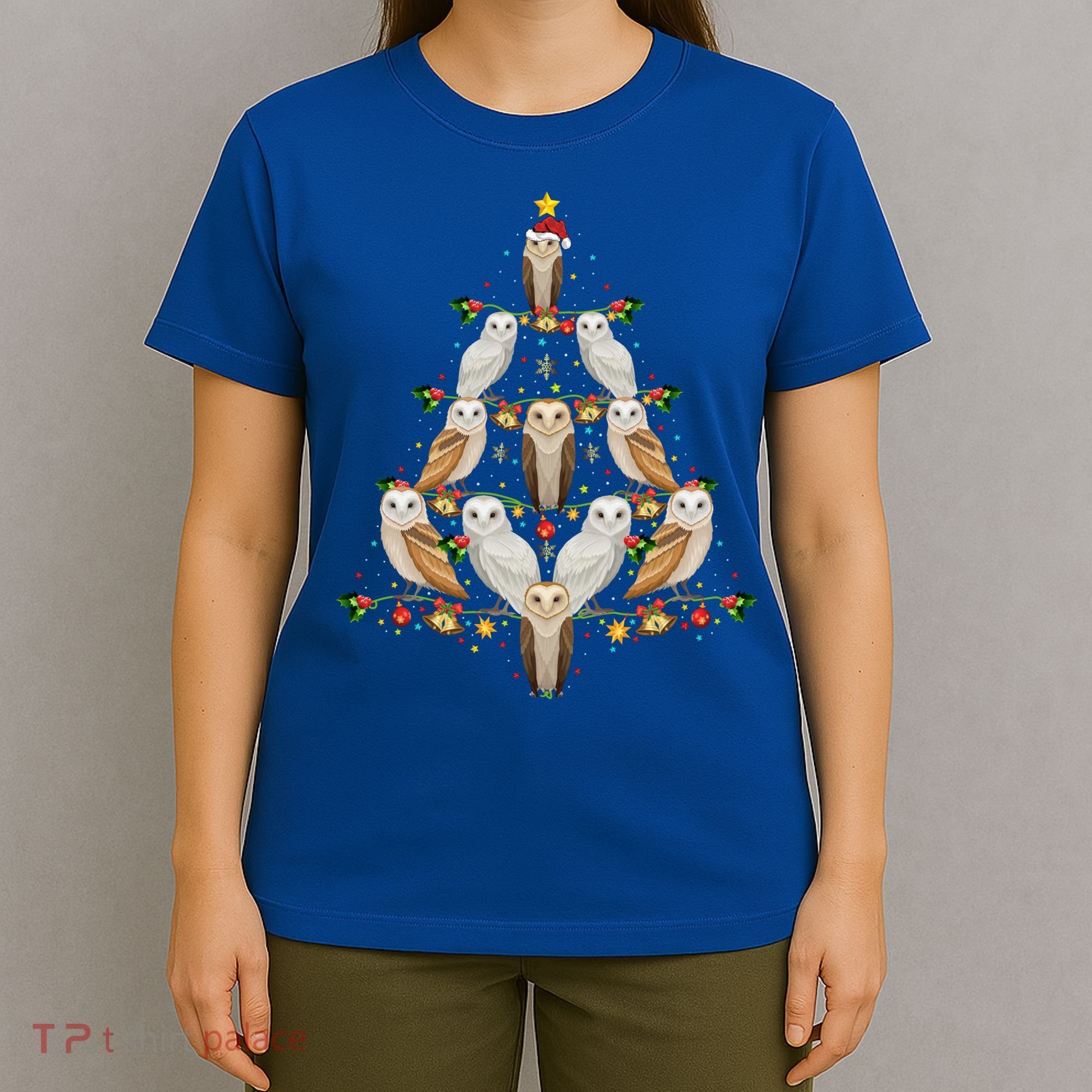Barn Owl Bird Christmas Tree Gift Funny Christmas Barn Owl Gift T-Shirt