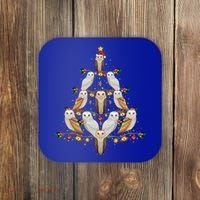Barn Owl Bird Christmas Tree Gift Funny Christmas Barn Owl Gift Coaster thumb 0