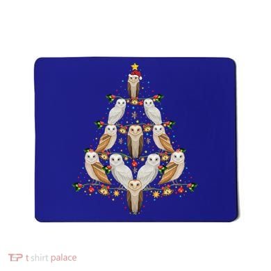 Barn Owl Bird Christmas Tree Gift Funny Christmas Barn Owl Gift Mousepad