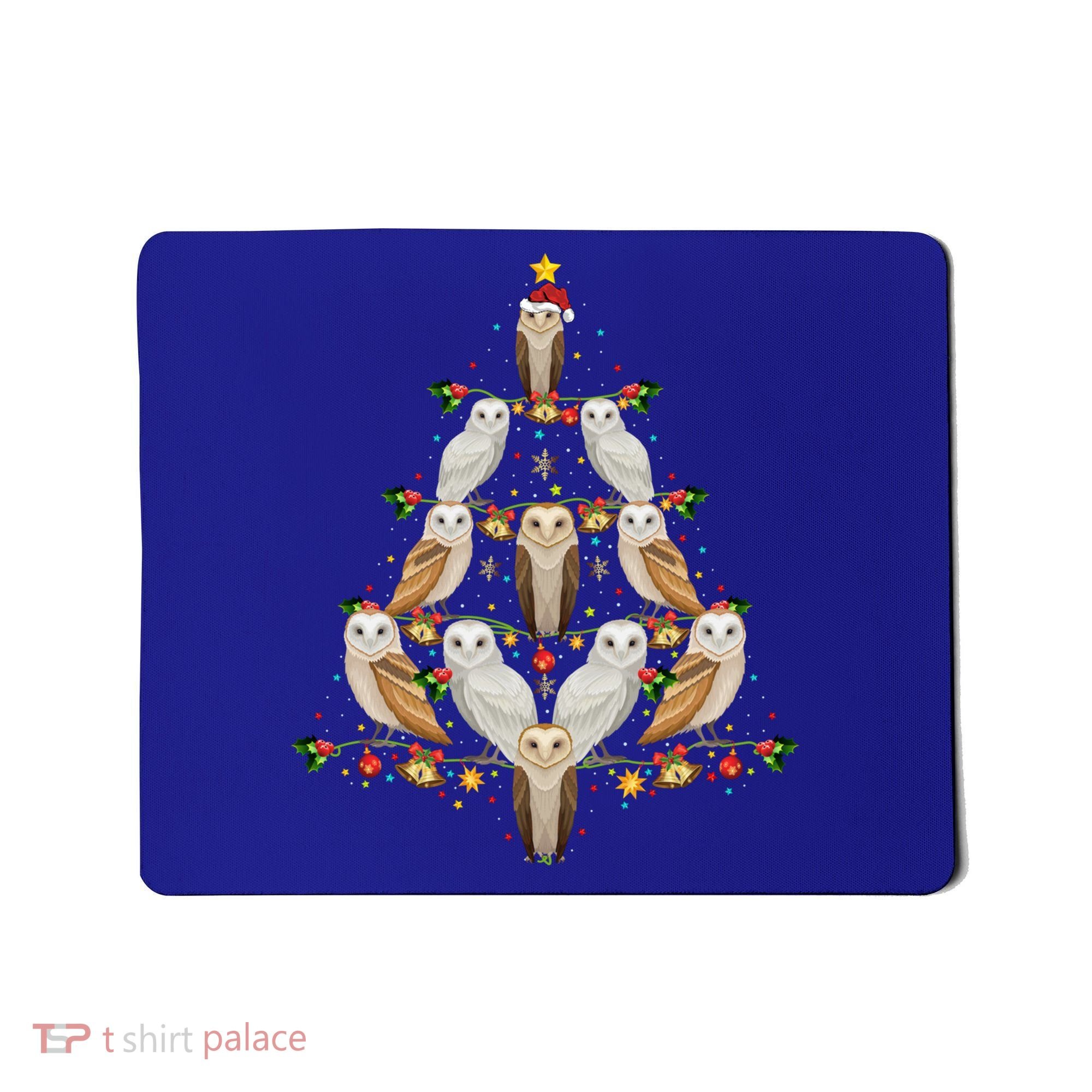 Barn Owl Bird Christmas Tree Gift Funny Christmas Barn Owl Gift Mousepad