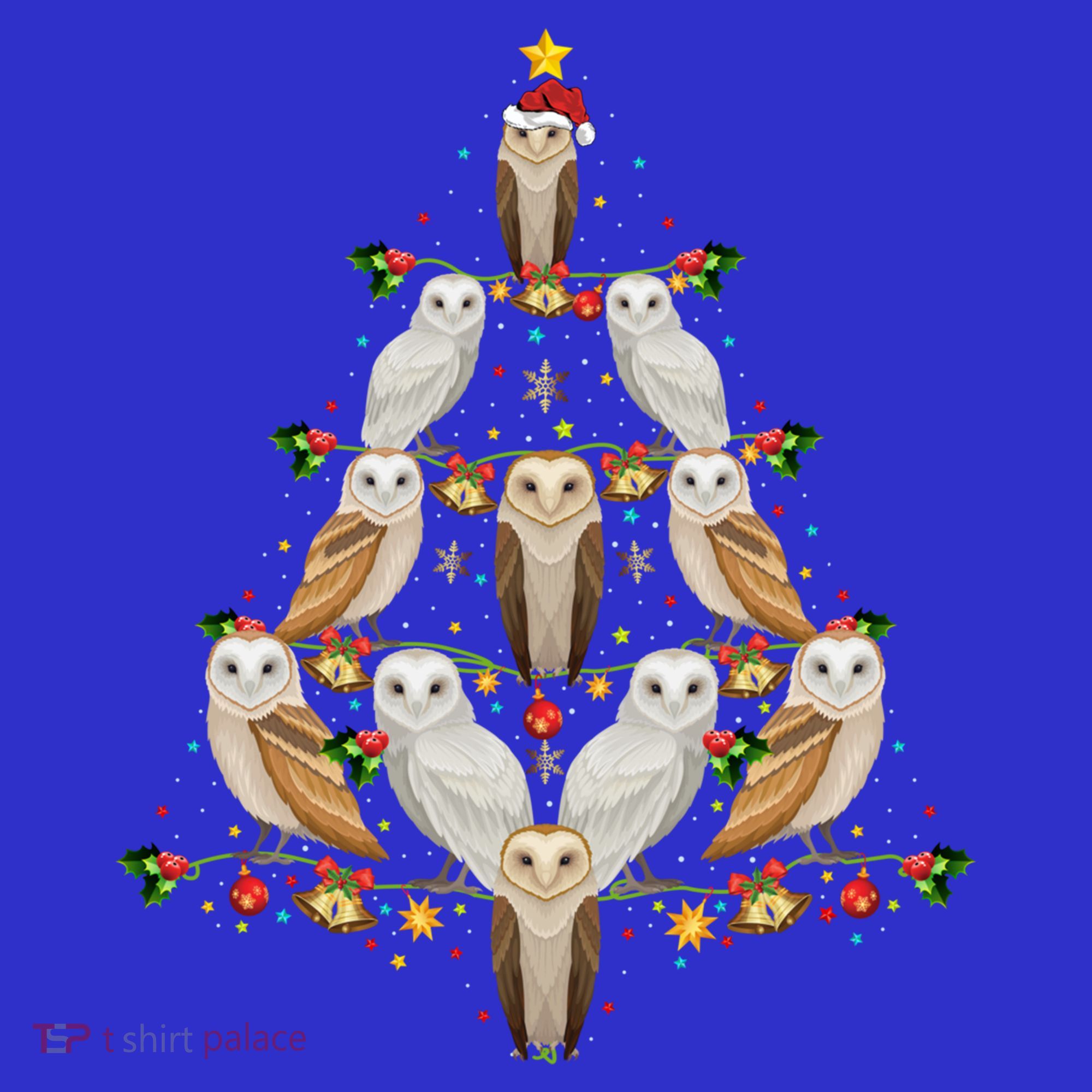Barn Owl Bird Christmas Tree Gift Funny Christmas Barn Owl Gift Women's Tank Top