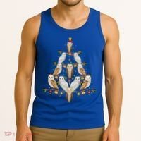 Barn Owl Bird Christmas Tree Gift Funny Christmas Barn Owl Gift Tank Top thumb 3