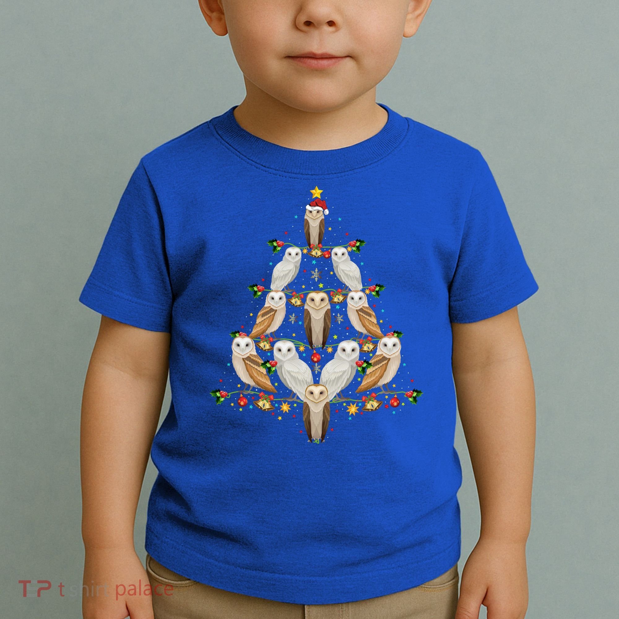 Barn Owl Bird Christmas Tree Gift Funny Christmas Barn Owl Gift Toddler T-Shirt