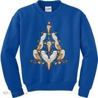 Barn Owl Bird Christmas Tree Gift Funny Christmas Barn Owl Gift Kids Sweatshirt thumb 0