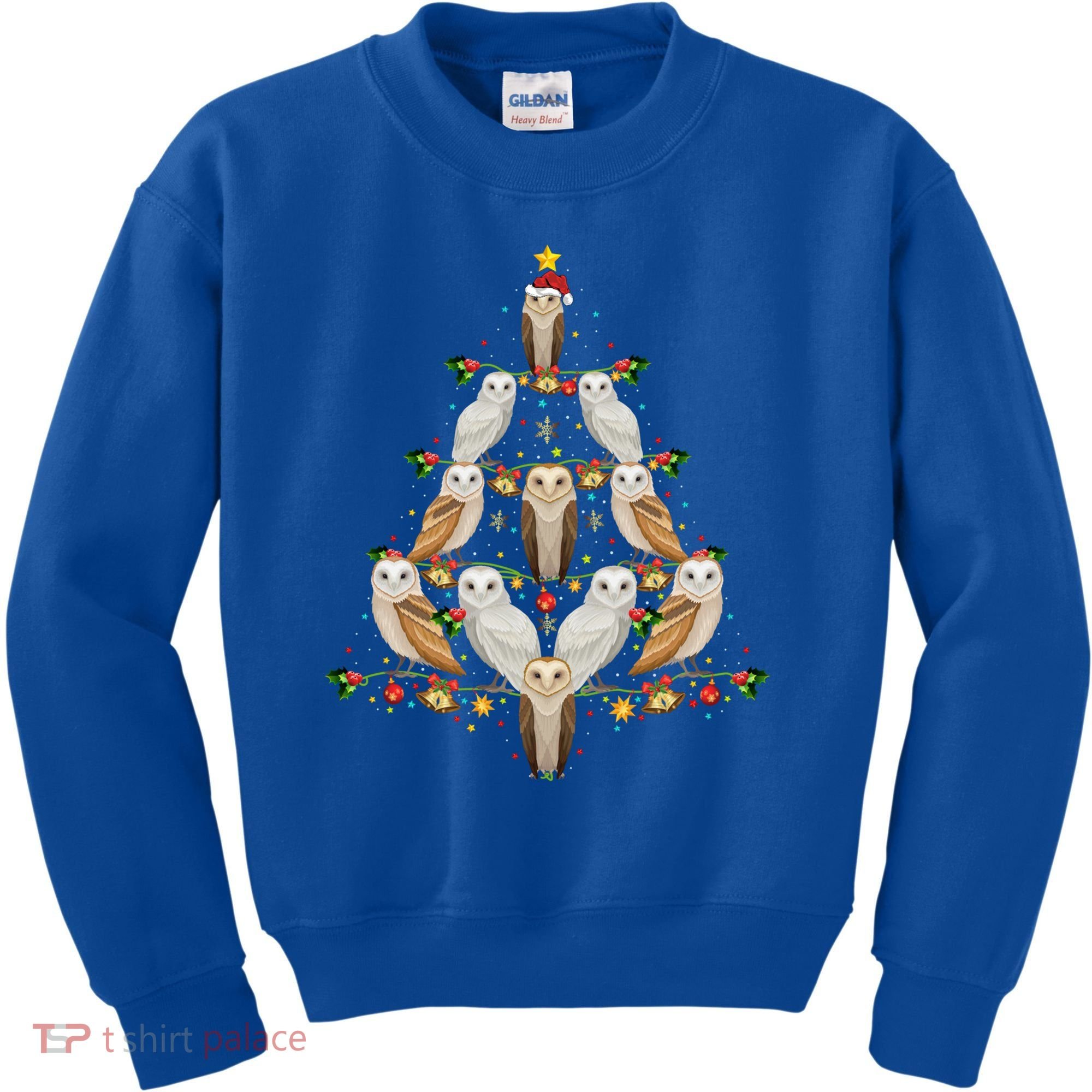 Barn Owl Bird Christmas Tree Gift Funny Christmas Barn Owl Gift Kids Sweatshirt