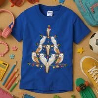 Barn Owl Bird Christmas Tree Gift Funny Christmas Barn Owl Gift Kids T-Shirt thumb 3