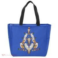 Barn Owl Bird Christmas Tree Gift Funny Christmas Barn Owl Gift Tote Bag thumb 0