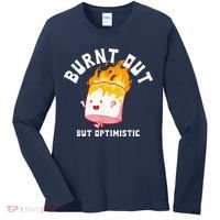 Burnt Out But Optimistics Funny Saying Humor Quote Women's Long Sleeve Shirt thumb 0