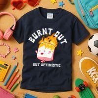 Burnt Out But Optimistics Funny Saying Humor Quote Kids T-Shirt thumb 3