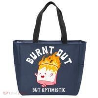 Burnt Out But Optimistics Funny Saying Humor Quote Tote Bag thumb 0