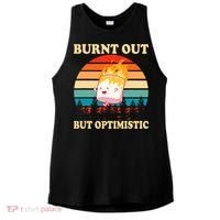 Burnt Out But Optimistic Marshmallow Retro Sunset Camping Ladies PosiCharge Tri-Blend Wicking Tank thumb 0