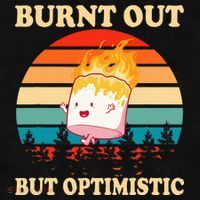 Burnt Out But Optimistic Marshmallow Retro Sunset Camping Ladies PosiCharge Tri-Blend Wicking Tank thumb 2