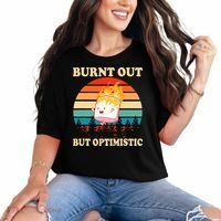 Burnt Out But Optimistic Marshmallow Retro Sunset Camping Comfort Colors T-Shirt thumb 0