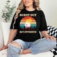 Burnt Out But Optimistic Marshmallow Retro Sunset Camping Comfort Colors T-Shirt thumb 2