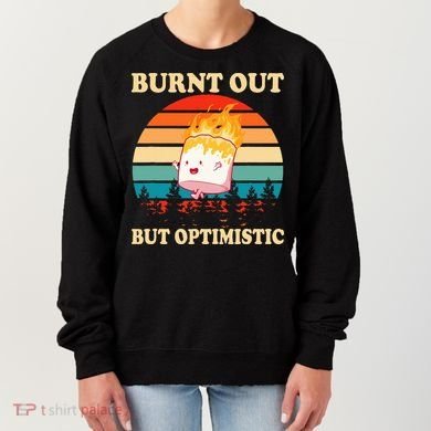 Burnt Out But Optimistic Marshmallow Retro Sunset Camping Women's Sweatshirt