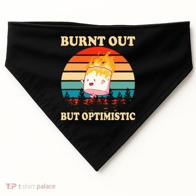 Burnt Out But Optimistic Marshmallow Retro Sunset Camping USA-Made Doggie Bandana