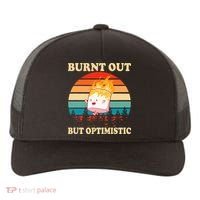 Burnt Out But Optimistic Marshmallow Retro Sunset Camping Yupoong Adult 5-Panel Trucker Hat thumb 0