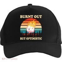 Burnt Out But Optimistic Marshmallow Retro Sunset Camping Five-Panel Snapback Cap thumb 0