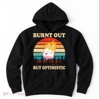 Burnt Out But Optimistic Marshmallow Retro Sunset Camping Hoodie thumb 0