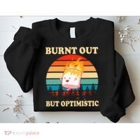 Burnt Out But Optimistic Marshmallow Retro Sunset Camping Sweatshirt thumb 2