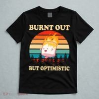 Burnt Out But Optimistic Marshmallow Retro Sunset Camping T-Shirt thumb 5