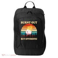 Burnt Out But Optimistic Marshmallow Retro Sunset Camping City Backpack thumb 0