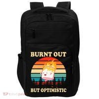 Burnt Out But Optimistic Marshmallow Retro Sunset Camping Impact Tech Backpack thumb 0