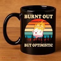 Burnt Out But Optimistic Marshmallow Retro Sunset Camping 11oz C Handle Ceramic Mug thumb 4