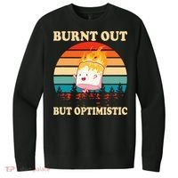 Burnt Out But Optimistic Marshmallow Retro Sunset Camping V.I.T. Fleece Crew Sweatshirt thumb 0