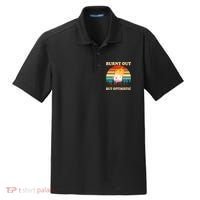 Burnt Out But Optimistic Marshmallow Retro Sunset Camping Dry Zone Grid Polo thumb 0