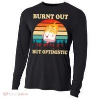 Burnt Out But Optimistic Marshmallow Retro Sunset Camping Cooling Performance Long Sleeve Crew thumb 0