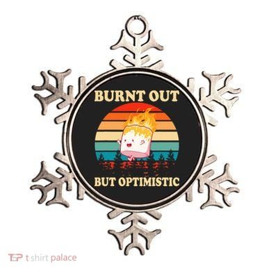Burnt Out But Optimistic Marshmallow Retro Sunset Camping Ornament