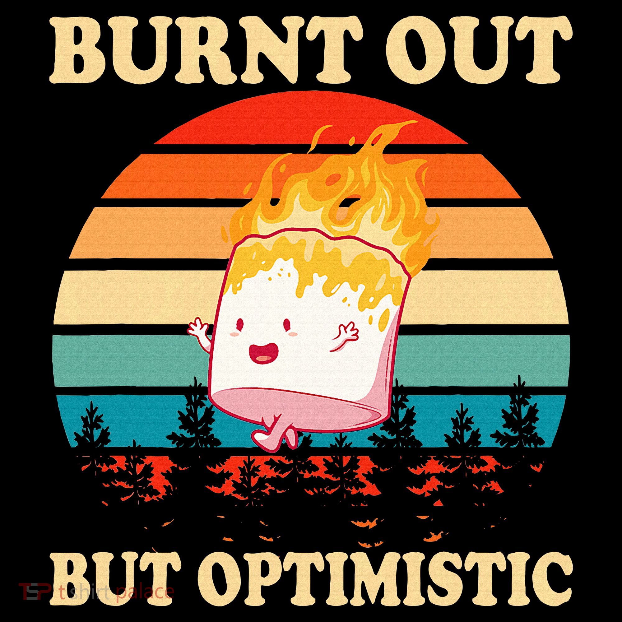 Burnt Out But Optimistic Marshmallow Retro Sunset Camping Ornament
