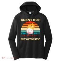 Burnt Out But Optimistic Marshmallow Retro Sunset Camping Performance Fleece Hoodie thumb 0