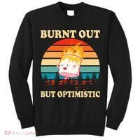 Burnt Out But Optimistic Marshmallow Retro Sunset Camping Tall Sweatshirt thumb 0