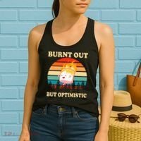 Burnt Out But Optimistic Marshmallow Retro Sunset Camping Women's Tank Top thumb 2