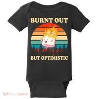 Burnt Out But Optimistic Marshmallow Retro Sunset Camping Baby Bodysuit thumb 0