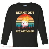 Burnt Out But Optimistic Marshmallow Retro Sunset Camping Toddler Long Sleeve Shirt thumb 0