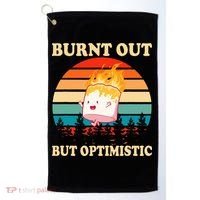 Burnt Out But Optimistic Marshmallow Retro Sunset Camping Golf Towel thumb 0
