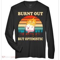 Burnt Out But Optimistic Marshmallow Retro Sunset Camping Zone Performance Long-Sleeve T-Shirt thumb 0