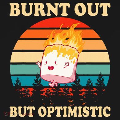 Burnt Out But Optimistic Marshmallow Retro Sunset Camping Women's Perfect Tri Rocker Tank