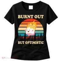 Burnt Out But Optimistic Marshmallow Retro Sunset Camping Women's T-Shirt thumb 0