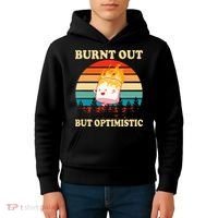 Burnt Out But Optimistic Marshmallow Retro Sunset Camping Kids Hoodie thumb 4